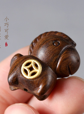 国风檀木铜丝生肖马手机链吊坠