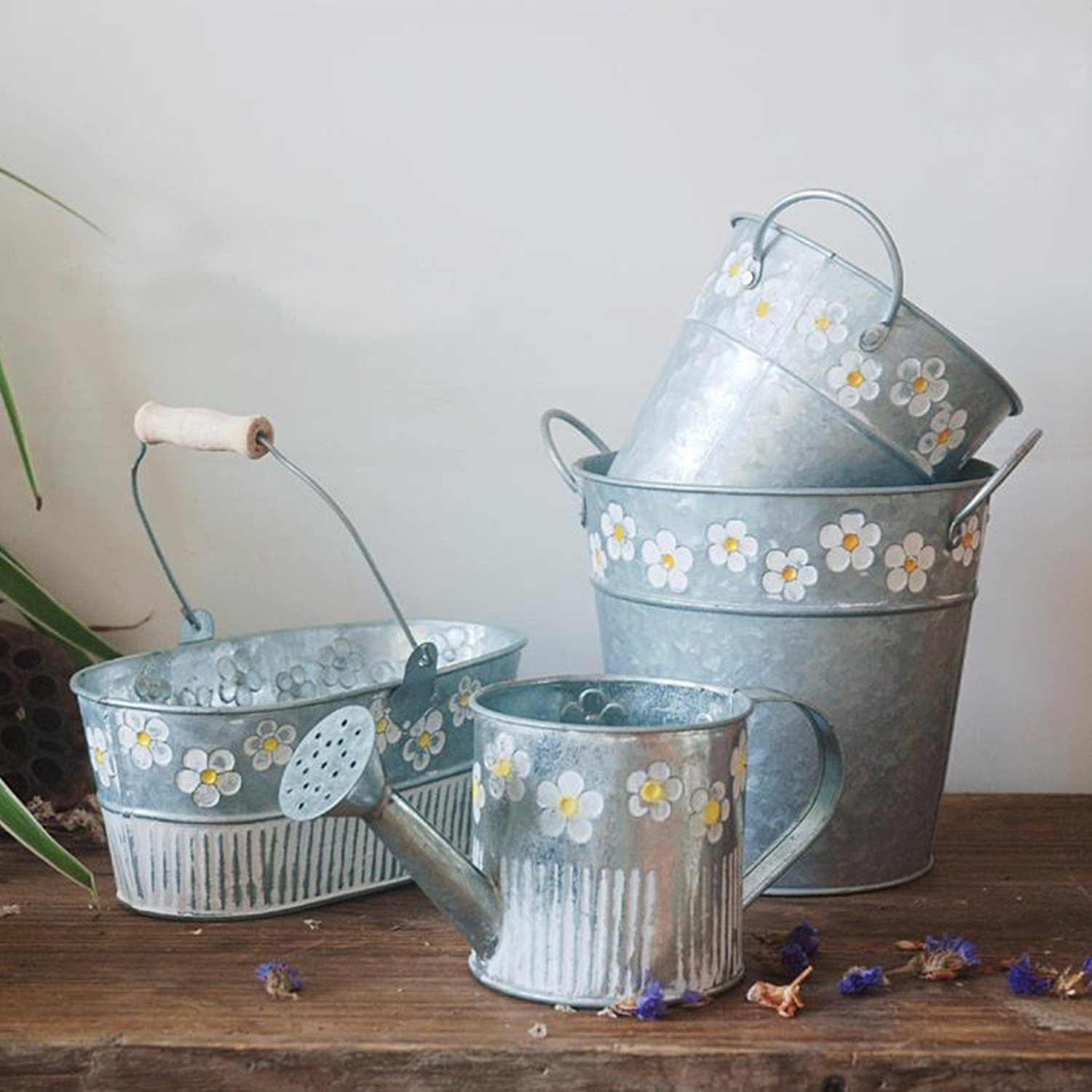 小雏菊花盆套盆铁艺花器不可水培小清新款花园室内装饰桌面小花盆,淘宝优惠券,粉丝福利购,淘宝优惠卷