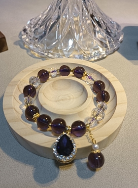 2025秋季新款气质紫色手链女森系冷淡风轻奢复古转运手串手环闺蜜