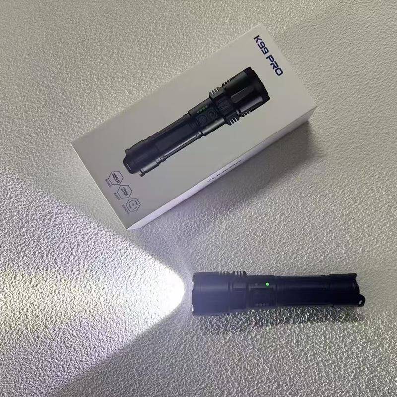 K99PRO家用强光充电式手电筒超亮小型便携镭射户外灯远射大容量 - 图1