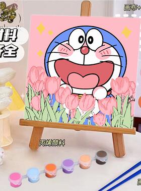 kt手绘填充丙烯油彩画