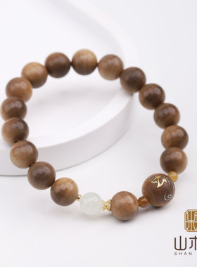 18K金印度老山檀手串黑肉虎皮1.0