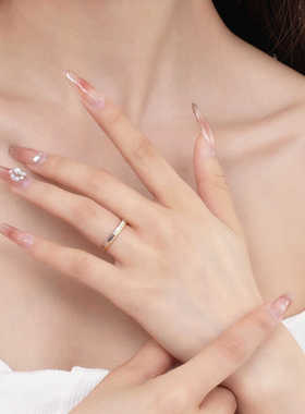 S925银个性日落金山轻奢情侣戒指