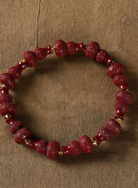 天然朱砂复古民族风葫芦福禄手串