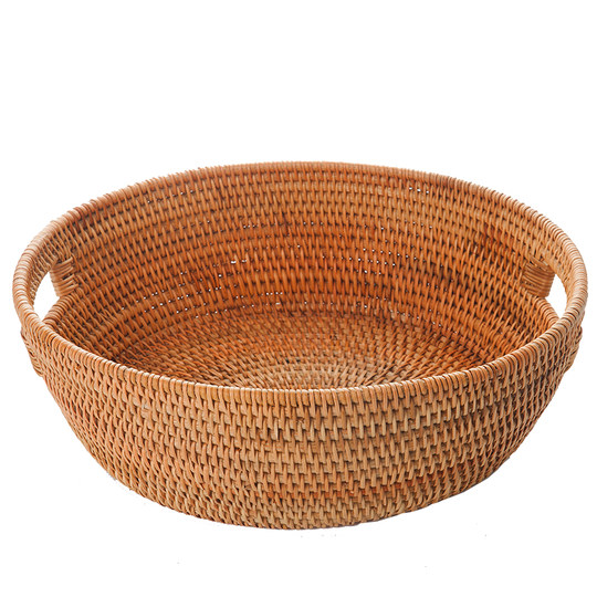 Ready-made quick-release handmade rattan fruit basket basket, dried fruit plate, snack box, coffee table storage basket, snack basket, large size