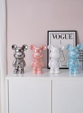 暴力熊客厅电视柜轻奢高档陶瓷酒柜装饰品摆件家居存钱罐新家房子