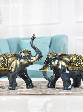 大象摆件家居酒柜装饰品玄关客厅现代创意象一对北欧轻奢小工艺品