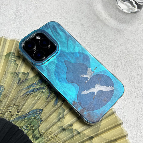 鹤栖云葫 言西原创国风新中式软镭射硅胶适用于苹果手机壳华为小米小众高级感iphone16promax新款15pro1413套 - 图2