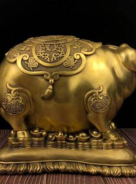 铜猪发财猪存钱生猪肖创罐意摆件家具艺客NEA厅工品