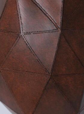 现代创意仿革几何器花瓶拔样板间花别尖墅酒店高CVB档皮插花软装