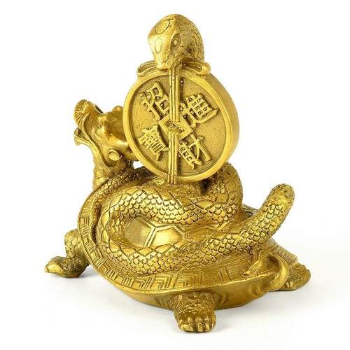 纯铜金钱玄武摆件龟蛇家居风水 - 图2