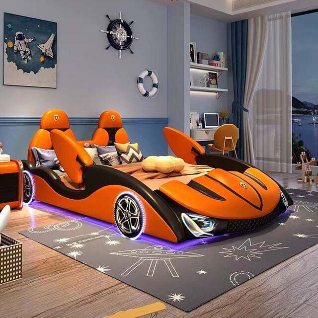 Baby crib boy card unbranded/online celebrity car girl solid wood racing small bed single bed boy car