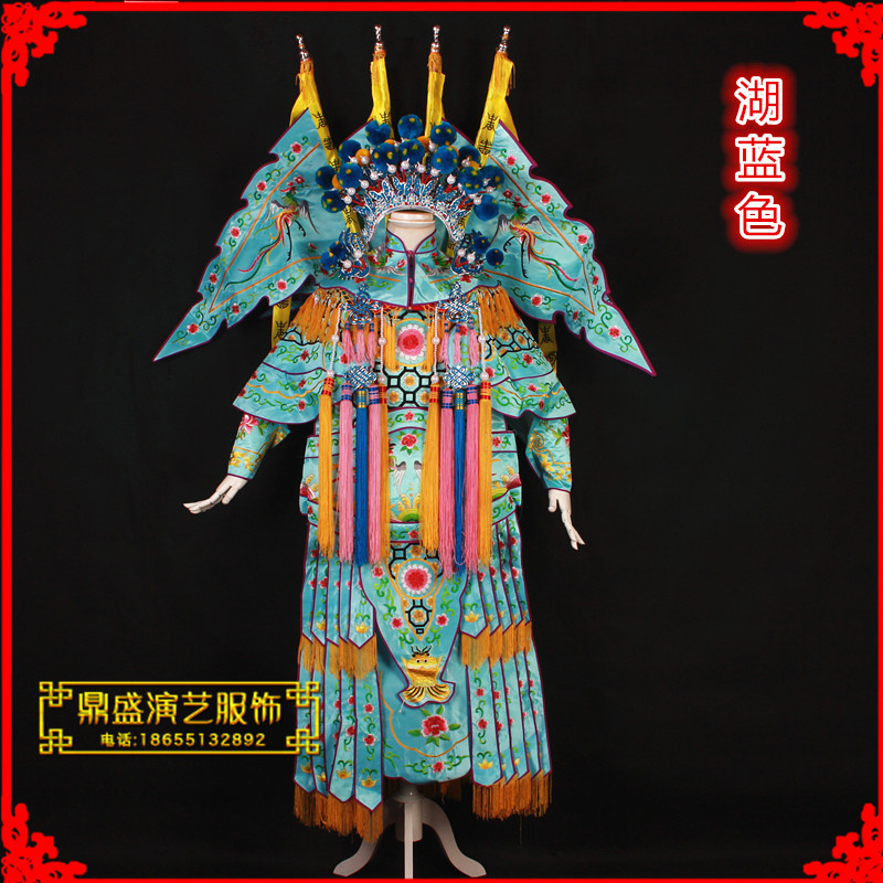 现货速发京剧戏曲服装戏服花旦武旦穆桂英服装电靠将服装大靠刀马 - 图1