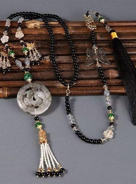 汉服马面裙黑暗系长款软璎珞流苏