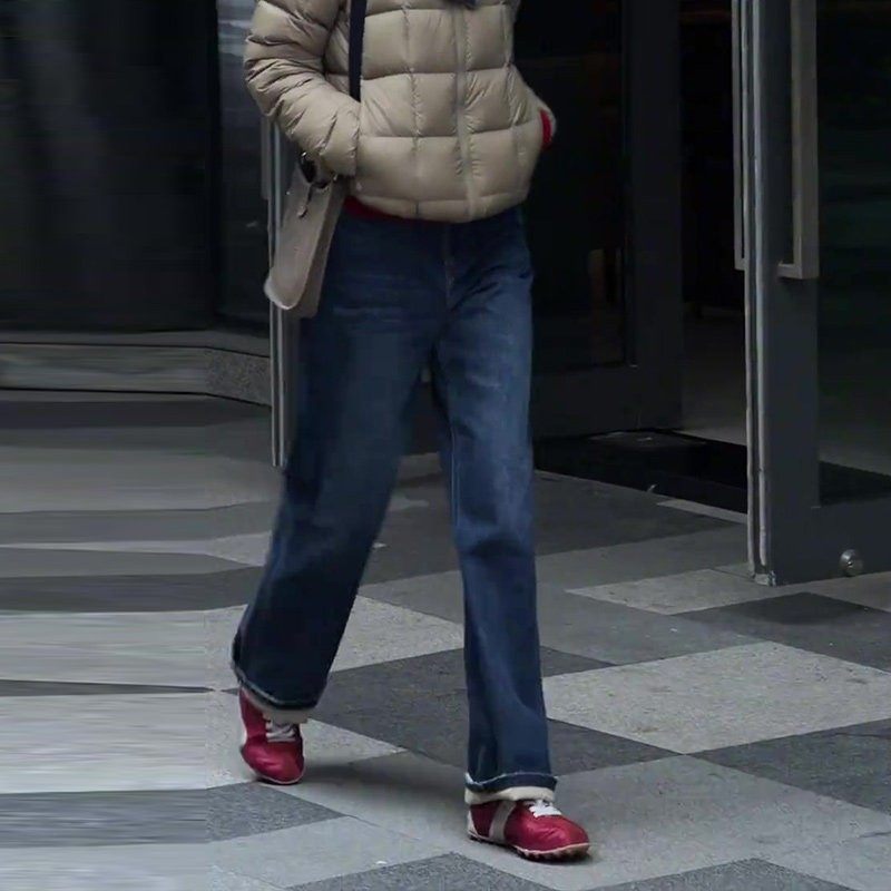 美式加绒哈伦牛仔裤女2025冬季新款大码胖mm宽松显瘦百搭直筒裤子,淘宝优惠券,粉丝福利购,淘宝优惠卷