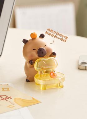 可爱治愈卡皮巴拉手机支架办公室桌面高级感小众工位解压礼物女生