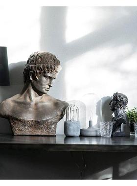 AB HOUSE美国设计师做旧复古雕塑人像艺术品摆件客厅软装工艺品