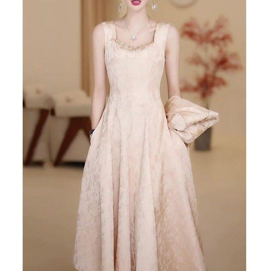 2026秋冬新款时尚国风复古套装高档修身显瘦吊带连衣裙+马甲外套,淘宝优惠券,粉丝福利购,淘宝优惠卷