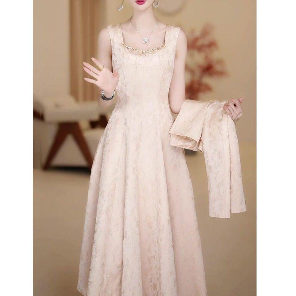 2026秋冬新款时尚国风复古套装高档修身显瘦吊带连衣裙+马甲外套,淘宝优惠券,粉丝福利购,淘宝优惠卷