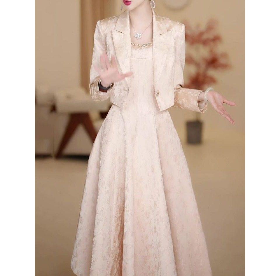 2026秋冬新款时尚国风复古套装高档修身显瘦吊带连衣裙+马甲外套,淘宝优惠券,粉丝福利购,淘宝优惠卷