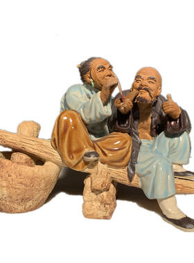 石湾公仔陶瓷摆件创意工艺精品餐厅复古摆设人物送老人家礼品公婆