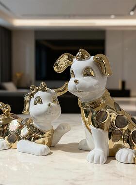 卡通可爱小狗玄装关客厅柜电酒视柜饰品桌面公仔小摆可爱旺财端件
