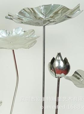 新叶中式品联系客服欧美特塑艺术不锈钢雕田园荷雕塑创意水池景观