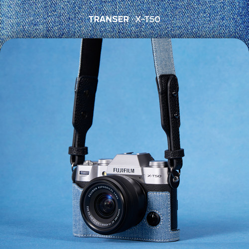 TRANSER丹宁富士XT50相机保护套防摔壳相机包女手柄皮套配件斜挎 - 图1
