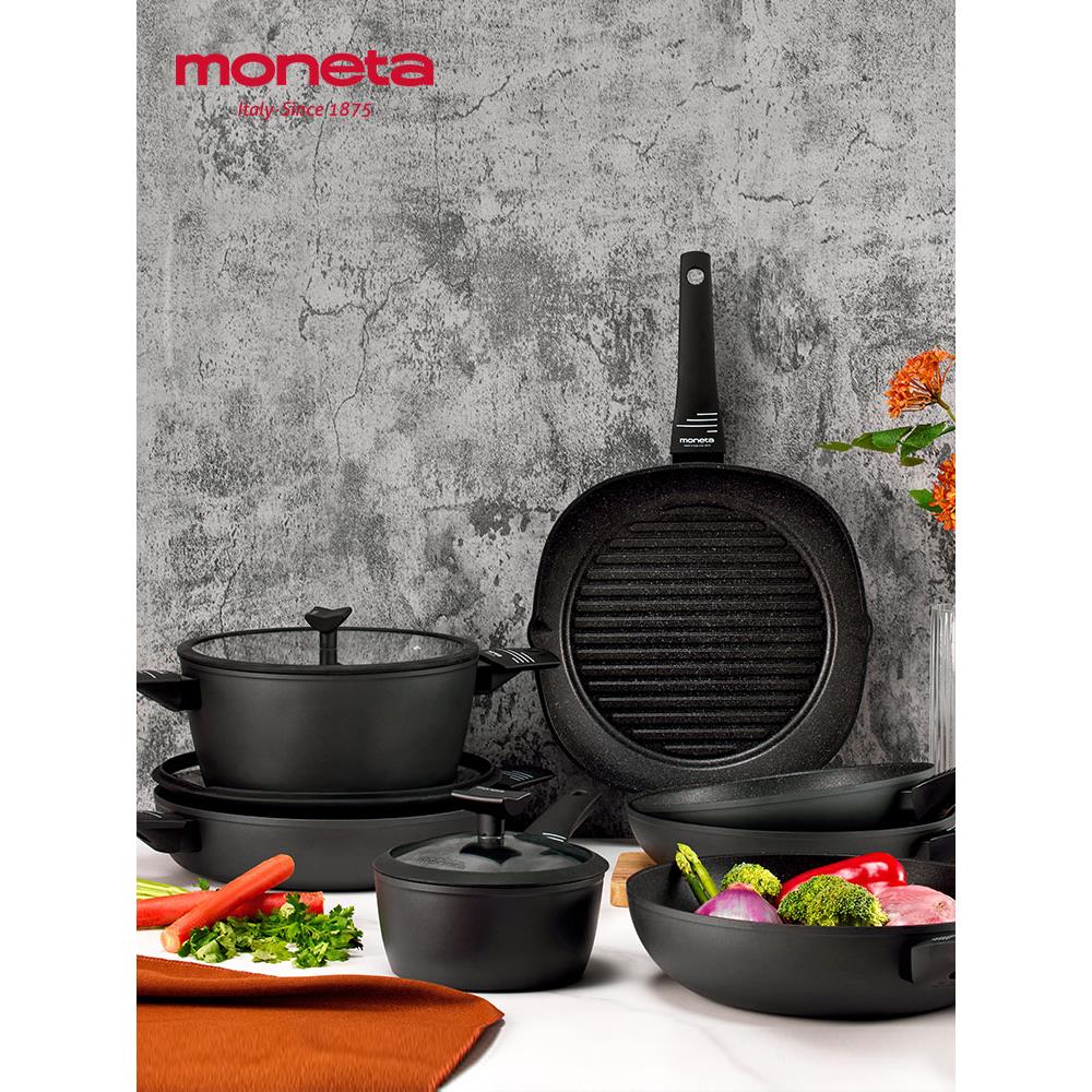 Moneta意大利进口麦饭石不粘锅煎锅平底锅电磁炉小巧轻便 可机洗 - 图0