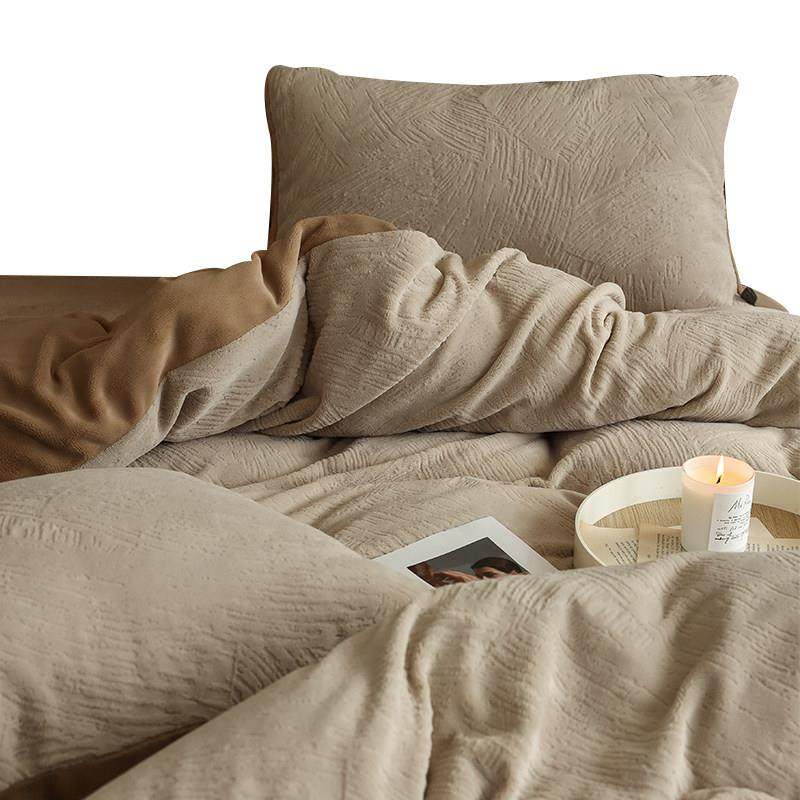 冬季法式加绒加厚珊瑚牛奶绒四件套床笠款保暖被套双面法兰绒床品,淘宝优惠券,粉丝福利购,淘宝优惠卷
