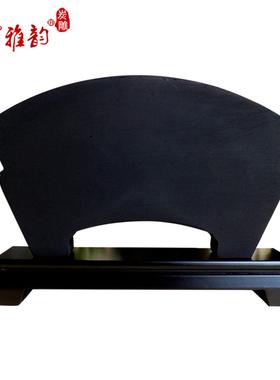 活性炭雕工艺品扇形上善若水碳雕家居装饰品摆设商务礼品摆件创意