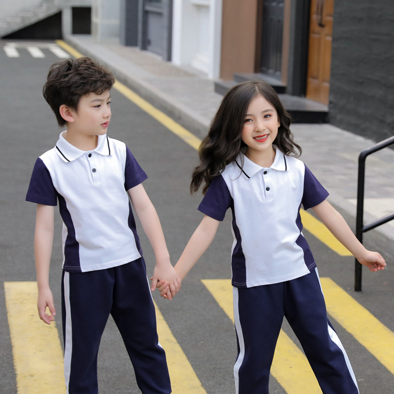 小学生校服T恤短袖百搭单t纯棉天蓝色儿童班服英伦幼儿园园服夏装,淘宝优惠券,粉丝福利购,淘宝优惠卷