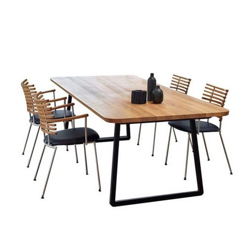 简约办公室实木创意会议桌定制办公铁艺老板电脑桌长条桌工作台 - 图3