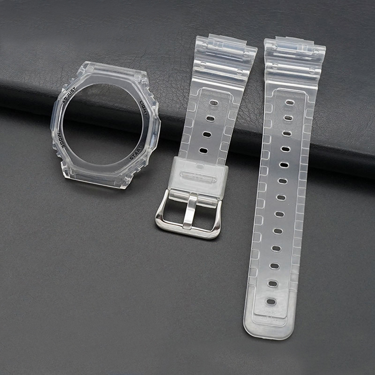 适用卡西欧GA2100表壳八角农家橡树2110SU SKE-7透明硅胶表带5611 - 图1