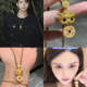 Wei Xue's gold-plated silver-eye movable pixiu swallowing gold beast coin-encrusted diamond pendant versatile sweater necklace