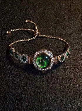 公主风手表女小众轻奢古着满钻