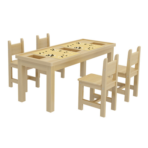 实木围棋桌中小学生带棋盒围棋培训桌学校辅导班课桌椅松木象棋桌 - 图3