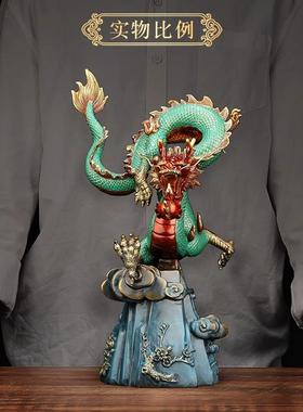 威弗列德铜招财家居玄关办公室搬家店铺青龙乔迁开业礼品祝福摆件