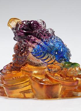 琉璃金蟾商务礼品馈赠公司开业开店礼物前台招财摆件