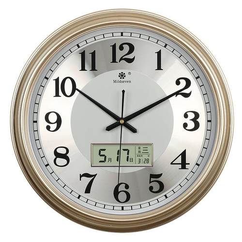 七王星客厅大尺寸挂钟电子钟表家用时钟挂表现代简约静音石英钟表 - 图3