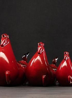 创意招财陶瓷马摆件新中式家居客厅办公室书房装饰摆设工艺品送礼