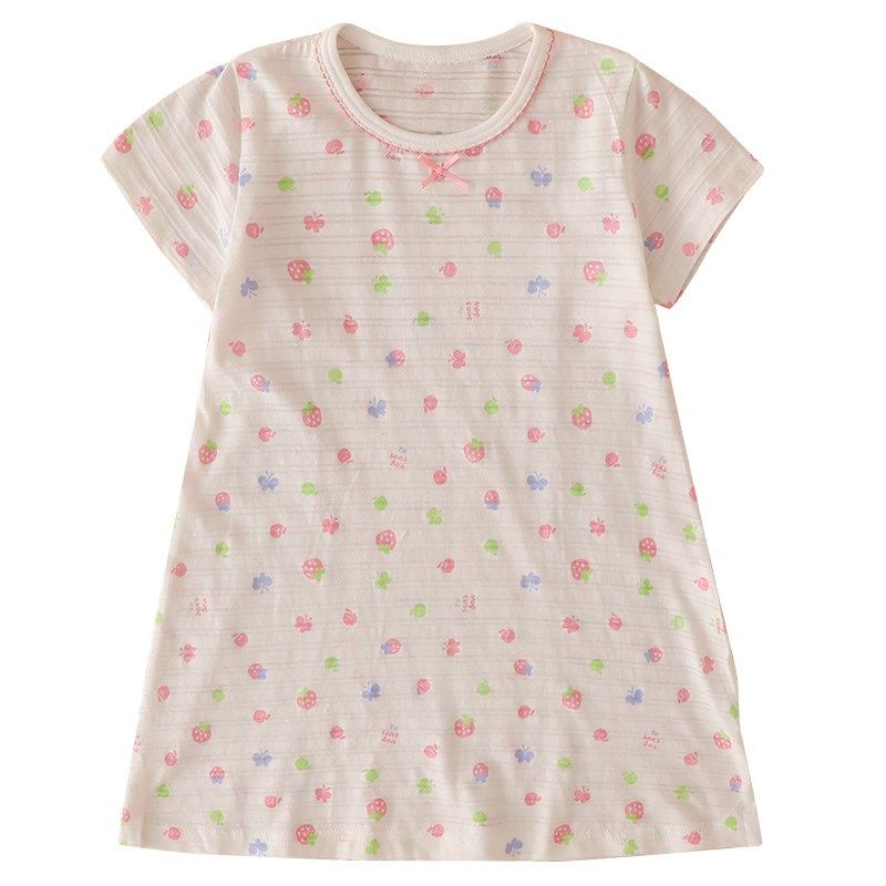薄竹节棉女童纯棉睡裙夏季透气家居裙子女孩睡衣女宝宝短袖连衣裙,淘宝优惠券,粉丝福利购,淘宝优惠卷
