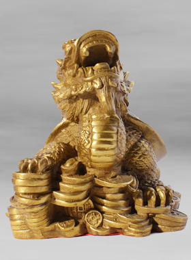 纯铜龙龟摆件二黑五黄位窗外对工地马路平安客厅办公室桌面摆饰