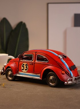 速发美复式古汽车模型摆件铁艺工艺品童装店橱窗陈列摆具道设拼