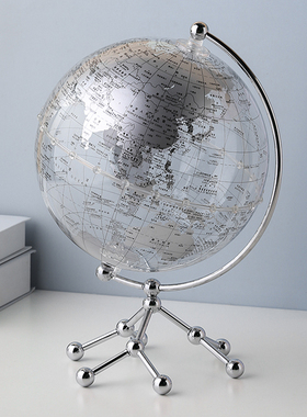 速发L透VET高档亚克力I明地球仪摆件书室居家装饰摆件办公房桌面