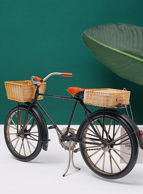 速发28大杠老式自行型摆件场景布装模车复古工艺品物件年代感置饰