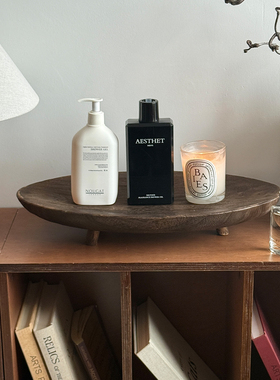 侘寂中古风实木果盘装饰摆件客厅茶几民宿玄关钥匙收纳零食托盘