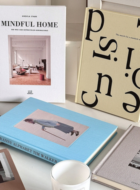 精装布面装饰书英文内页仿真书客厅茶几摆件拍照摄影道具街拍摆拍