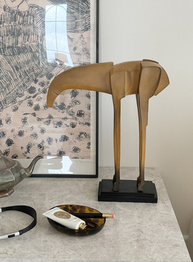 渐变饮水马摆件相框样板房玄关柜电视柜客厅家居饰品高级感