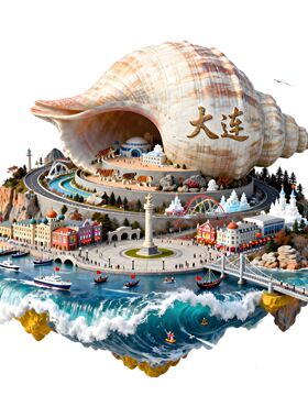 大连城市旅游景点纪念礼品冰箱贴
